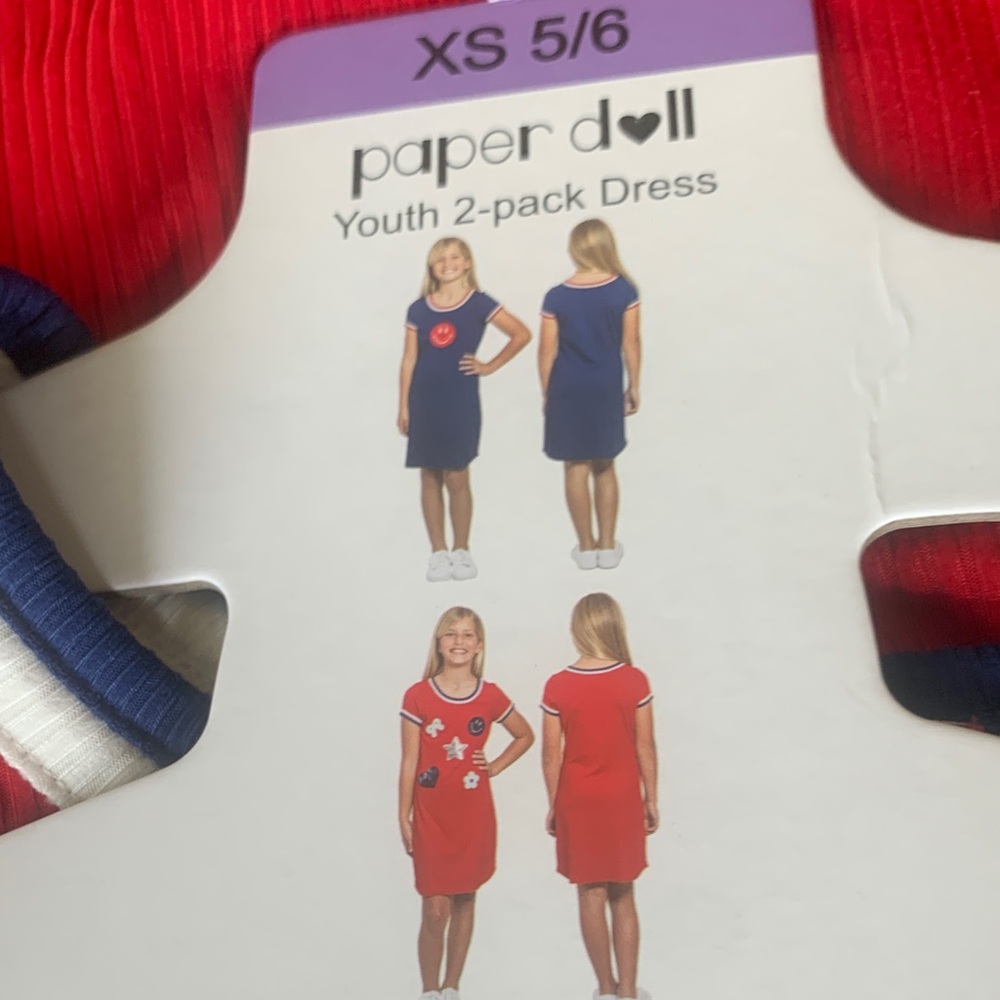 Paper Doll Red, White, and Blue Dress Set